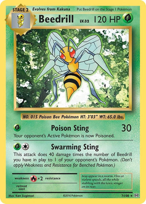 Beedrill (7/108) (EVO) (Reverse Holofoil)