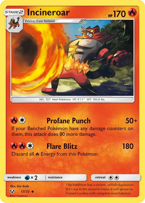 Incineroar (17/73) (SHL) (Reverse Holofoil)