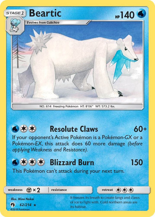 Beartic (62/214) (SM8) (Reverse Holofoil)