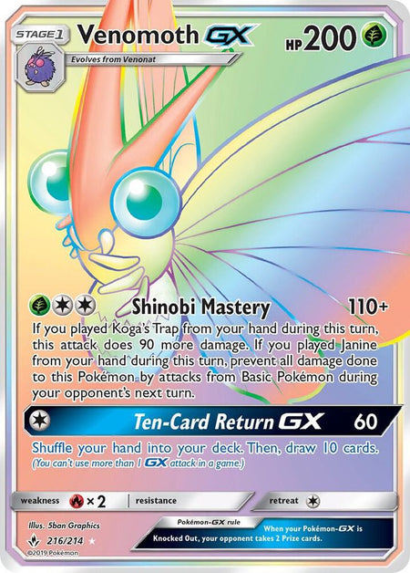 Venomoth GX (Secret) (216/214) (SM10)