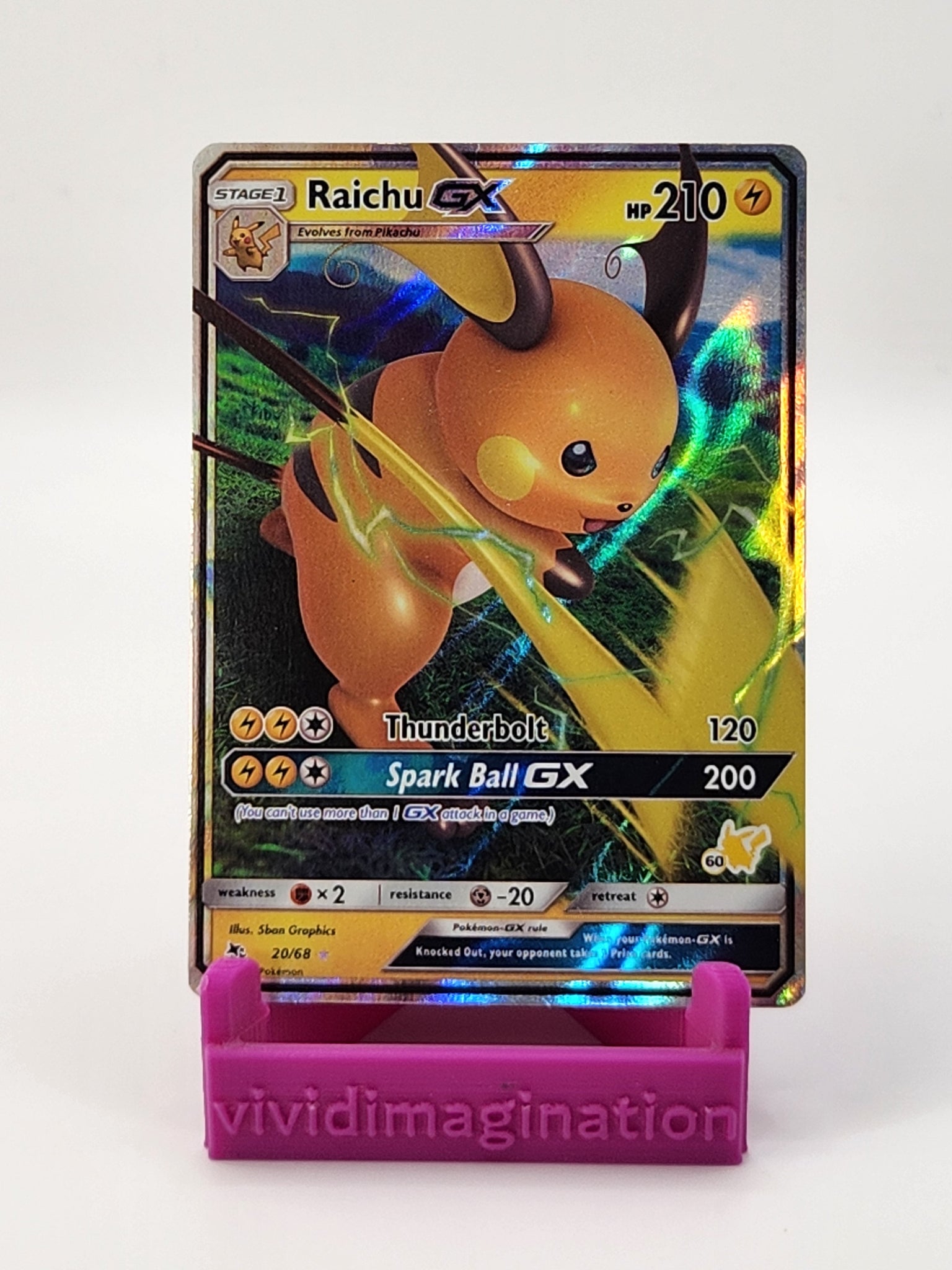Raichu GX 20/68 (#60 Pikachu Stamped) - All the best items from Vivid Imagination Cards and Collectibles - Just $0.99! Shop now at Vivid Imagination Cards and Collectibles