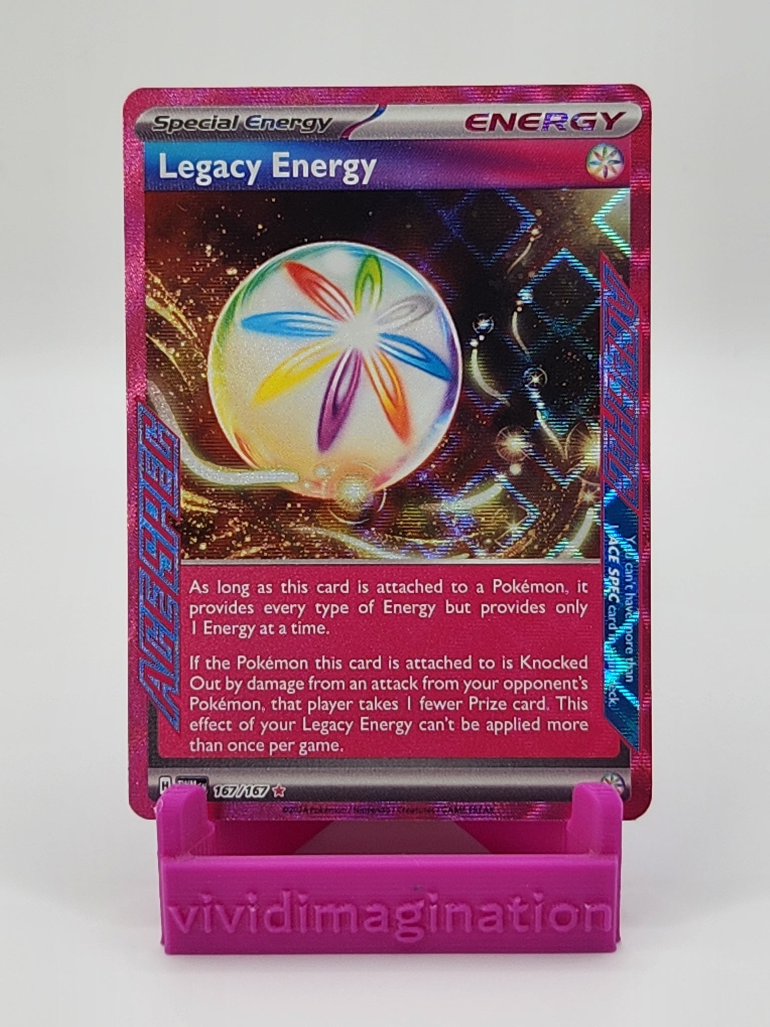 Pokemon TCG: Generic Legacy Energy 167/167 Ace Spec Rare – Twilight Masquerade Full Art Card (NM/M Condition)