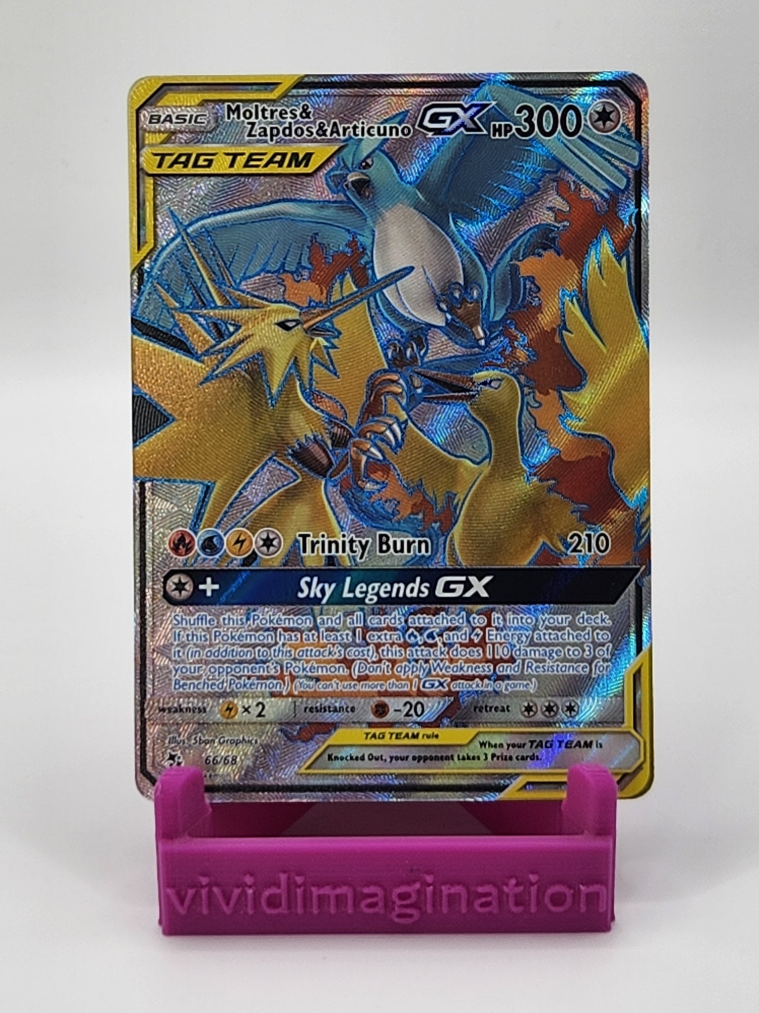 Moltres & Zapdos & Articuno GX 66/68 (Full Art) - All the best items from Vivid Imagination Cards and Collectibles - Just $10.99! Shop now at Vivid Imagination Cards and Collectibles