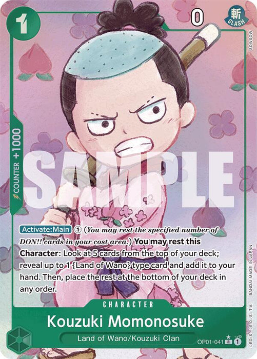 Kozuki Momonosuke (Alt Art) OP01-041 (R) (PRB-01) - All the best items from Vivid Imagination Cards and Collectibles - Just $8.99! Shop now at Vivid Imagination Cards and Collectibles