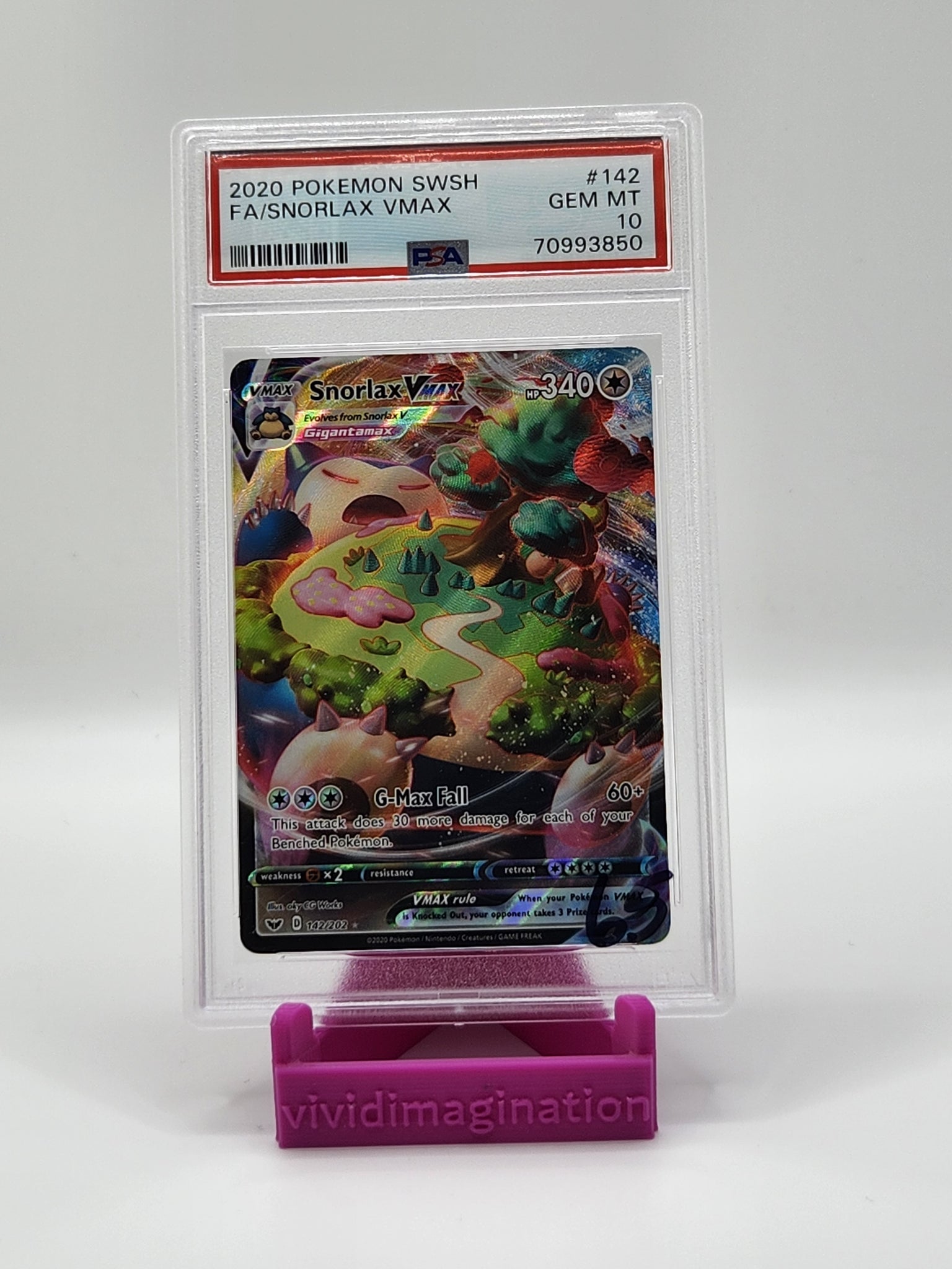 Snorlax Vmax 142/202 (PSA 10) - All the best items from Vivid Imagination Cards and Collectibles - Just $84.99! Shop now at Vivid Imagination Cards and Collectibles