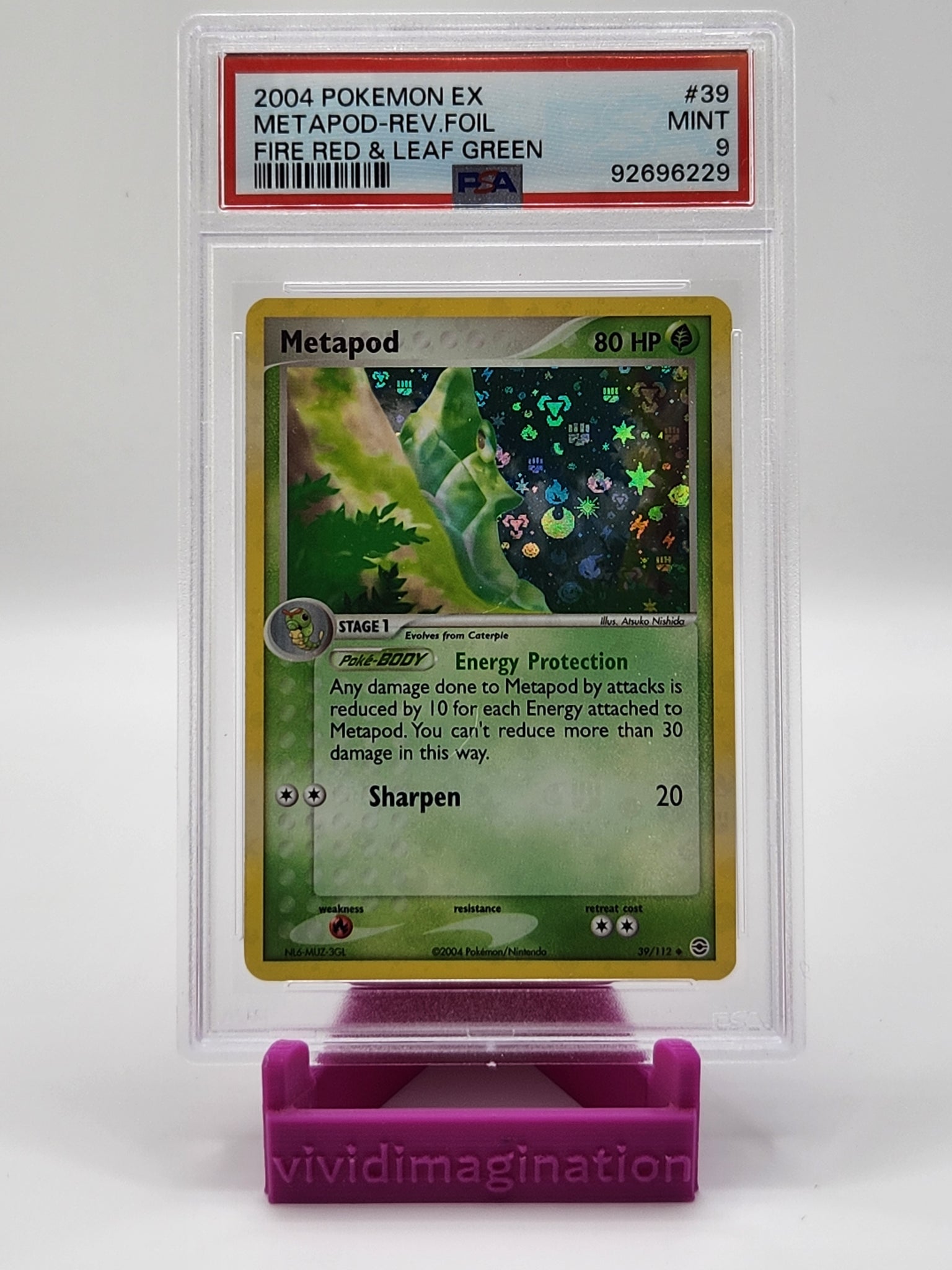 Metapod 39/112 (Reverse Foil) (PSA 9) - All the best items from Vivid Imagination Cards and Collectibles - Just $34.99! Shop now at Vivid Imagination Cards and Collectibles