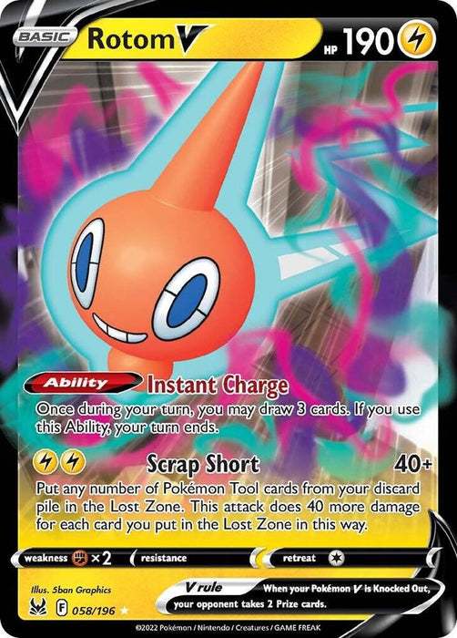 Rotom V 058/196 - All the best items from Vivid Imagination Cards and Collectibles - Just $1.30! Shop now at Vivid Imagination Cards and Collectibles