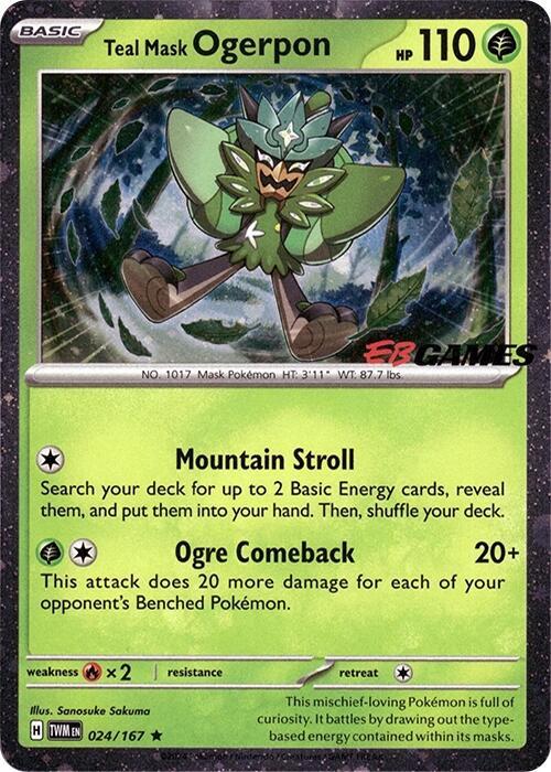Teal Mask Ogerpon (Cosmos Holo) (EB Games Exclusive) (024/167) (MCAP)