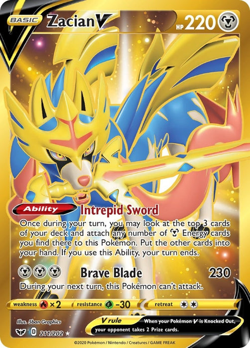 Zacian V (Secret) (211/202) (SWSH01)