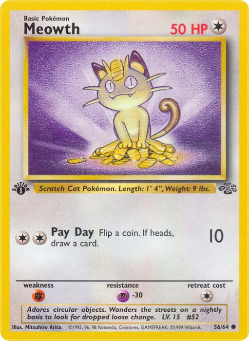 Meowth (56/64) (JU) (1st Edition)