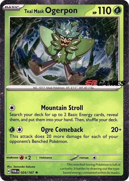 Teal Mask Ogerpon (Cosmos Holo) (EB Games Exclusive) (024/167) (MCAP)