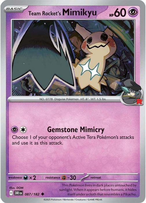 Team Rocket's Mimikyu (087/182) (DRI) (Reverse Holofoil)