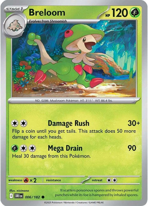 Breloom (006/182) (DRI) (Reverse Holofoil)
