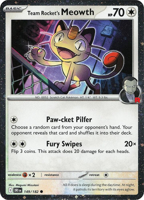 Team Rocket's Meowth (Cosmos Holo) (149/182) (MCAP) (Cosmos Holo)