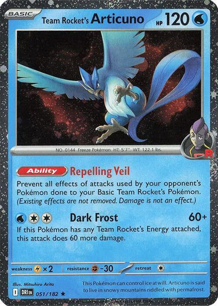 Team Rocket's Articuno (Cosmos Holo) (051/182) (MCAP) (Cosmos Holo)