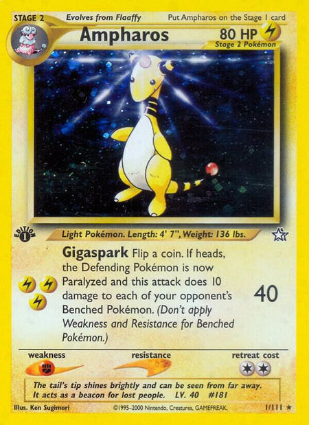 Ampharos (001/111) (N1) (Unlimited Holofoil)