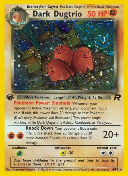 Dark Dugtrio (06/82) (TR) (Unlimited Holofoil)