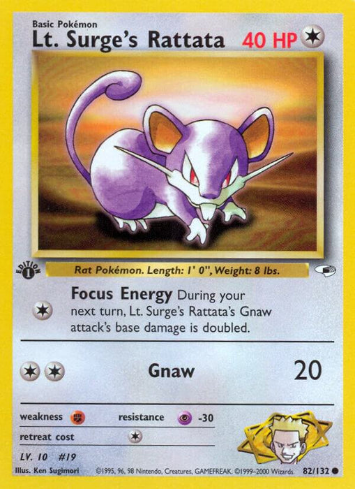 Lt. Surge's Rattata (082/132) (G1) (Unlimited)