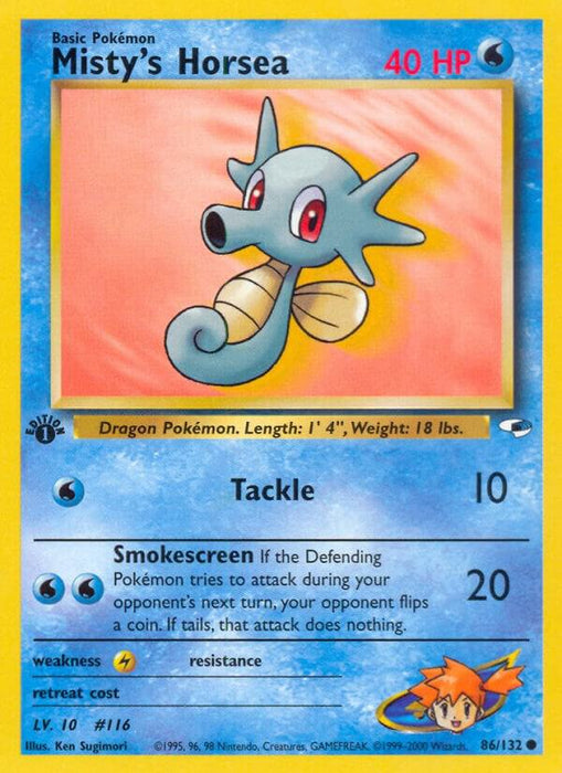 Misty's Horsea (086/132) (G1) (1st Edition)