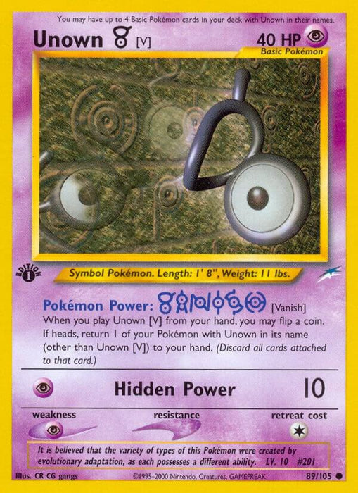 Unown [V] (089/105) (N4) (Unlimited)