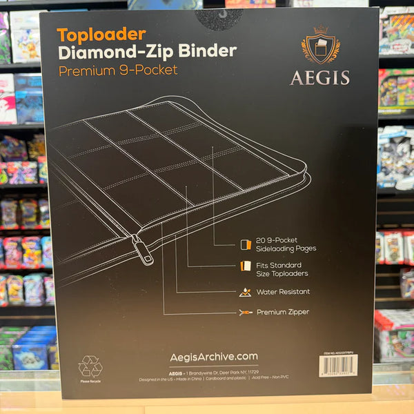 Aegis: 9-Pocket Diamond-Zip Toploader Binder